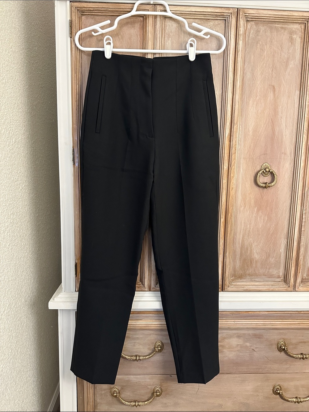 Zara Black Tailored High-Rise Trousers